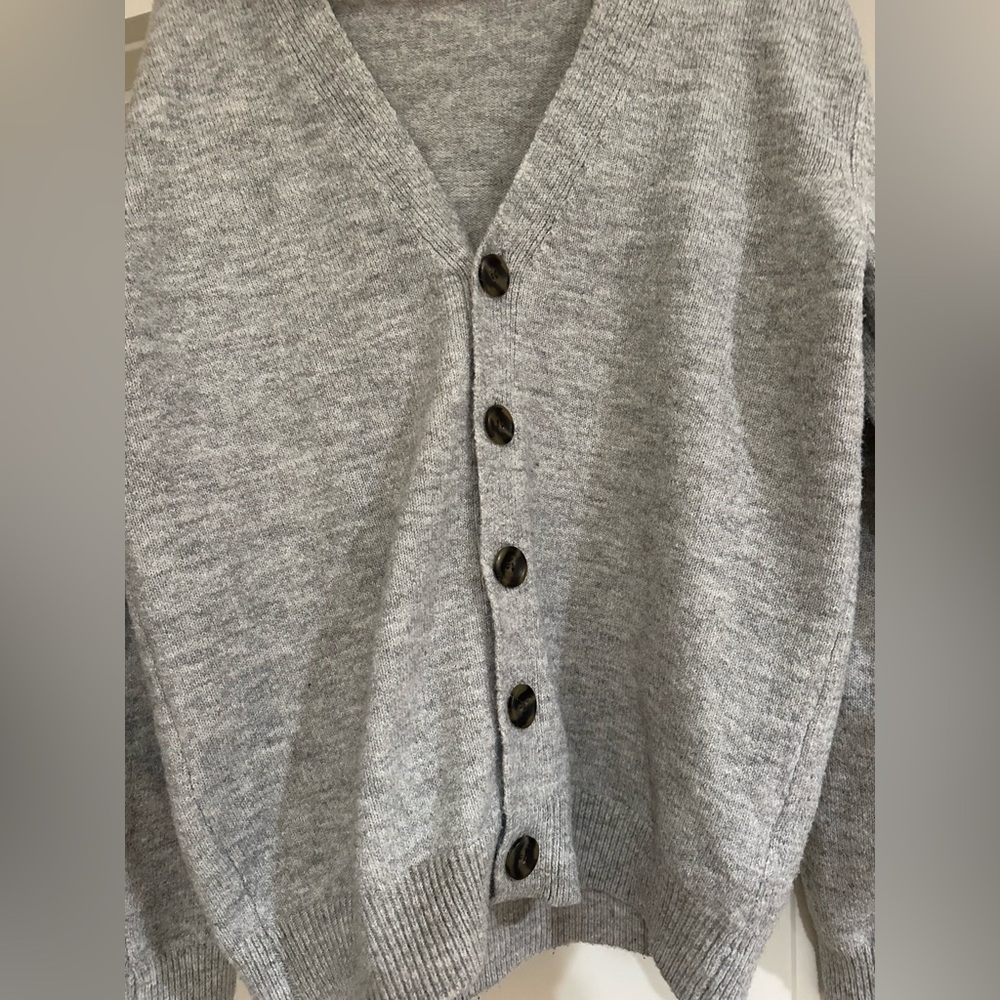 Gray Button Down Sweater - Picture 2 of 6